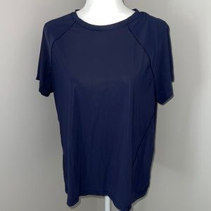 Athleta Ultimate Train Tee Large Navy Blue